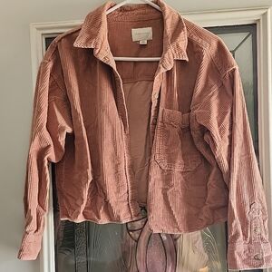 American Eagle Outfitters Women's Corduroy Utility Jacket - Pink Brown